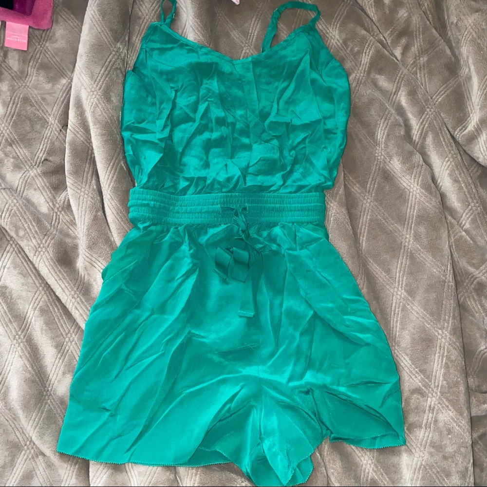 Wilfred Peri Emerald Green Silk Romper